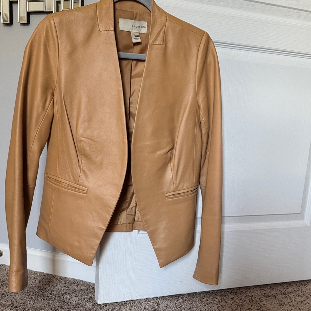 Camel Leather Blazer